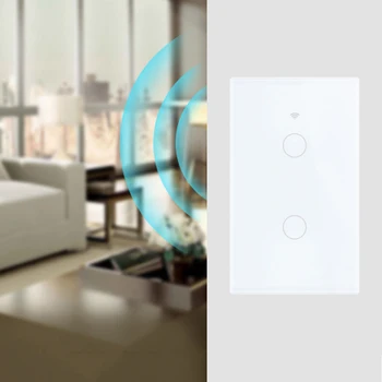 

2/3gang Wifi Smart Light Switch Glass Screen Touch Panel Voice Control Wireless Wall Switches Remote Supports Variety Speakers