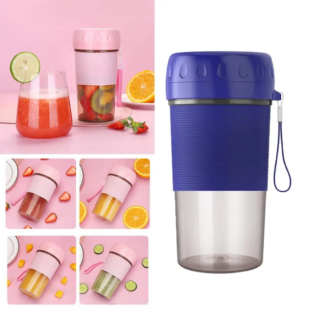USB Electric Safety Juicer Cup Mini Portable Rechargeable 0.3L Water Bottle Personal Size Smoothies Shakes Ice Blender Mixer