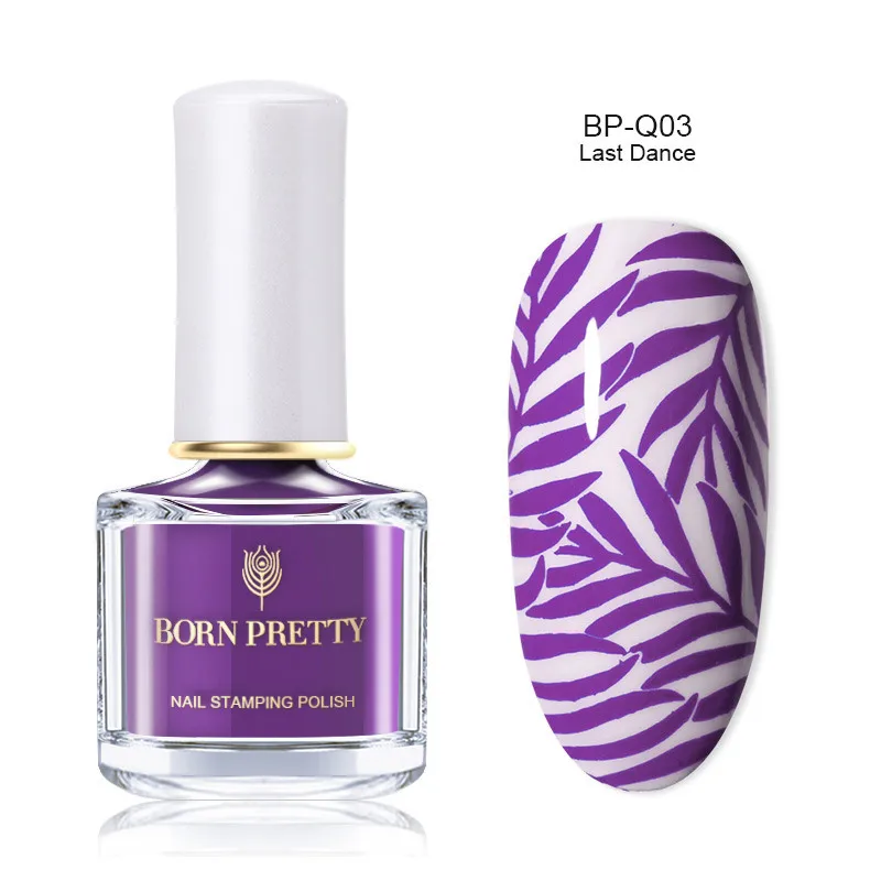 BP-Q03 BORN PRETTY черный белый стемпинг ногтей покрытие лак Золотой Серебряный ноготь искусство пластины штамп масло белая ночь штамповки серии - Цвет: BP-Q03