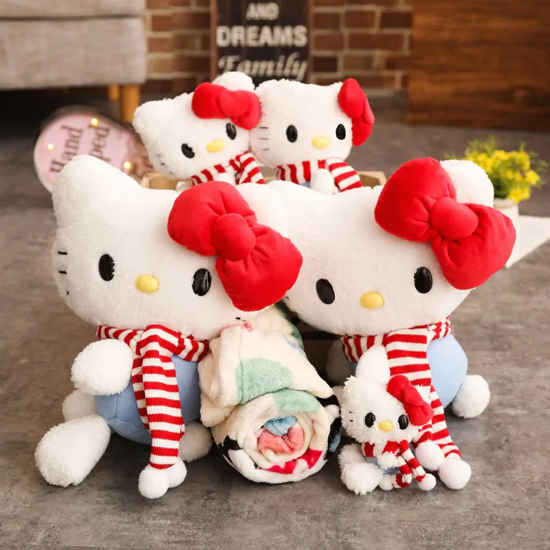 Милый шарф hello kitty пудинг собака кукла мягкая игрушка кулон маленький ролл одеяло подарок для девочек