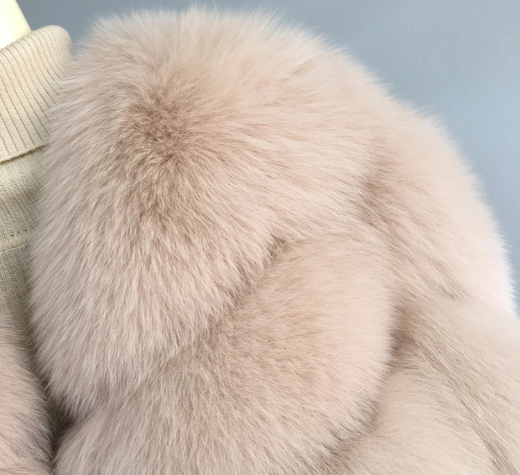 Fashion New Design Simple Classic Style Genuine Fox Fur Coat Warm Short Version Sweet Plus Size Coat Outerwear Winter Fur Jacket