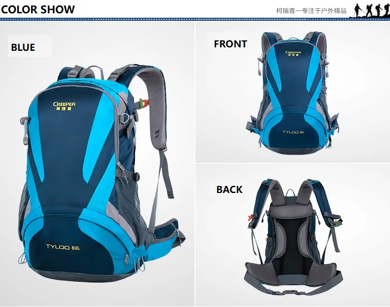 Creeper Outdoor Sports Mountaineering Backpack Camping Hiking Trekking Rucksack Travel Waterproof Cover Bike Bags