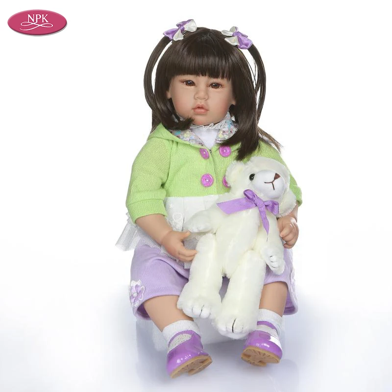 

50CM Reborn Toddler Girl Doll Real Baby Size Long Straight Hair Princess Realista Bebe Menina Brinquedo Lifelike Babies Doll Toy