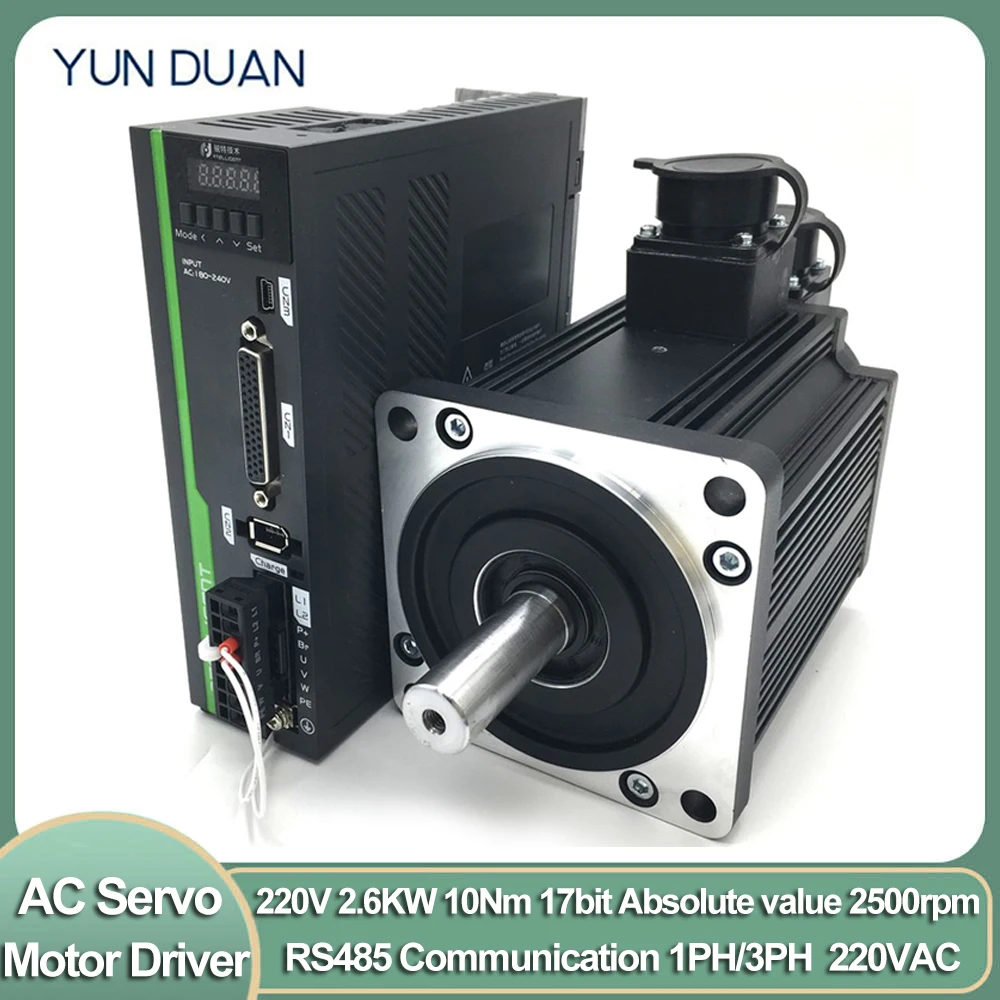 2.6kw Ac Servo Motor Driver Kit 220v 10nm 17bit Absolute Value Rs485