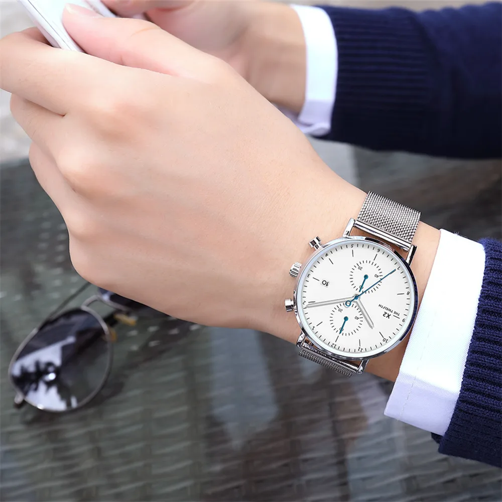 Relogio Masculino часы мужские модные спортивные повседневный кожаный ремешок часы кварцевые наручные часы для деловых людей reloj hombre светящиеся