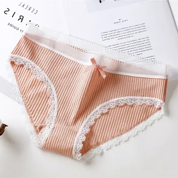 

2020 Women's Cotton Lace Panties 2019 Summer New Sexy Underwear Sexy Women Panties Briefs Comfort Underpants Size NEW
