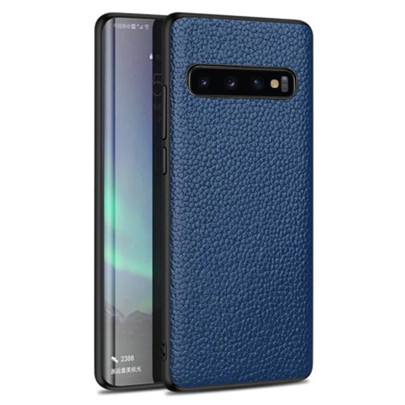Blue Чехол для телефона для samsung Galaxy S7 S8 S9 S10 Plus, Note 8, 9, 10, плюс Litchi текстура чехол для A30 A50 A70 A5 A7 j6 A8 чехол - Цвет: Blue