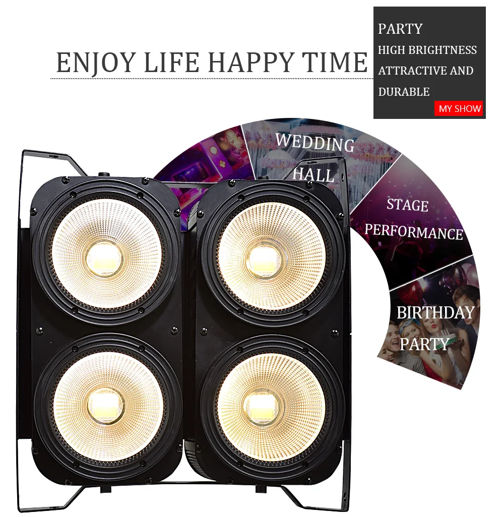 Par Led Cob 4X100W Холодный и теплый белый 2в1 DMX512 для DJ Дискотека вечерние стробоскопы показывает 8 шт./партия