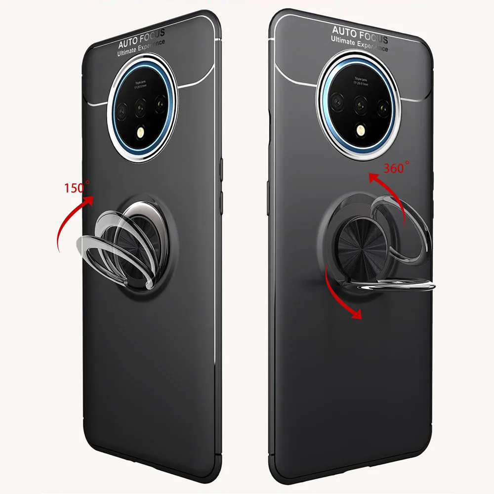 KDTONG чехол для Oneplus 7T чехол роскошный магнитный автомобильный кольцо мягкое Силиконовое анти-осеннее покрытие для Oneplus 7 7T Pro 1+ 7T чехол крышка Капа