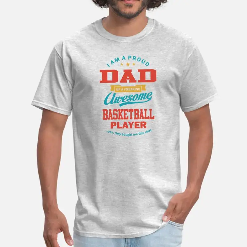 

Custom Dad Of Basketball Player. Men T-Shirt Woman Round Neck Kawaii Men Tee Shirt Short-Sleeve Solid Color Tee Tops