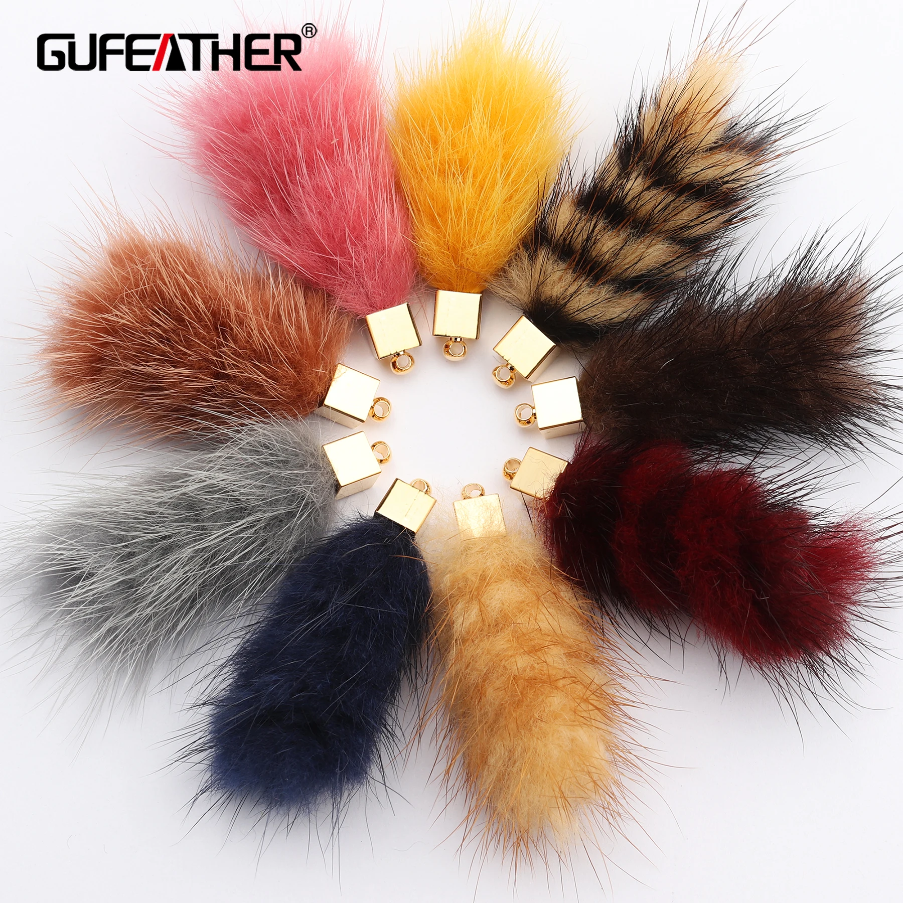GUFEATHER M522, аксессуары для ювелирных изделий, натуральный мех норки, ручная работа, diy аксессуары, медный металл, diy серьги, изготовление ювелирных изделий, 6 шт./лот