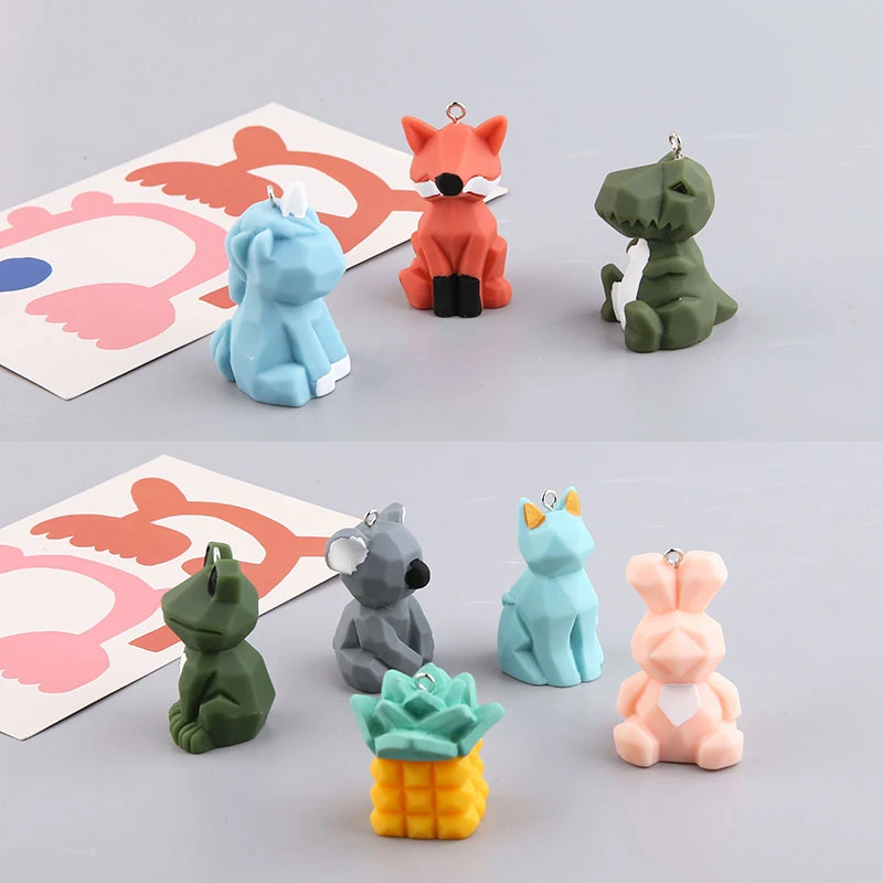 2 шт. новые шармы из смолы милые серьги с животными лиса лягушка свинья кролик