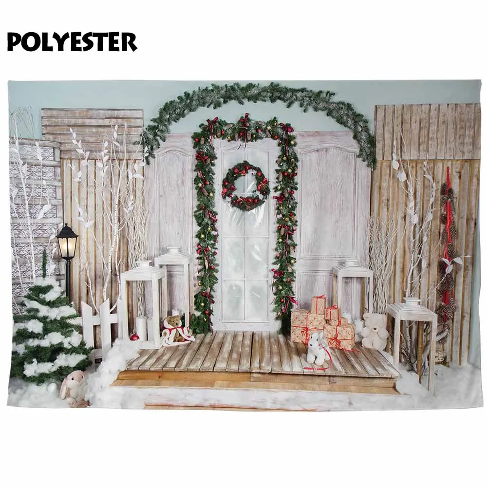 Funnytree фотостудия фоновая фотография Рождество фон Mistletoe Фонарь Свеча подарок зима фотосессия виниловая фотозона