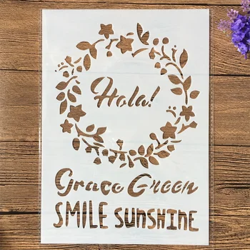 

1Pcs A4 Smiley Sunshine Garland DIY Layering Stencils Wall Painting Scrapbook Coloring Embossing Album Decorative Template