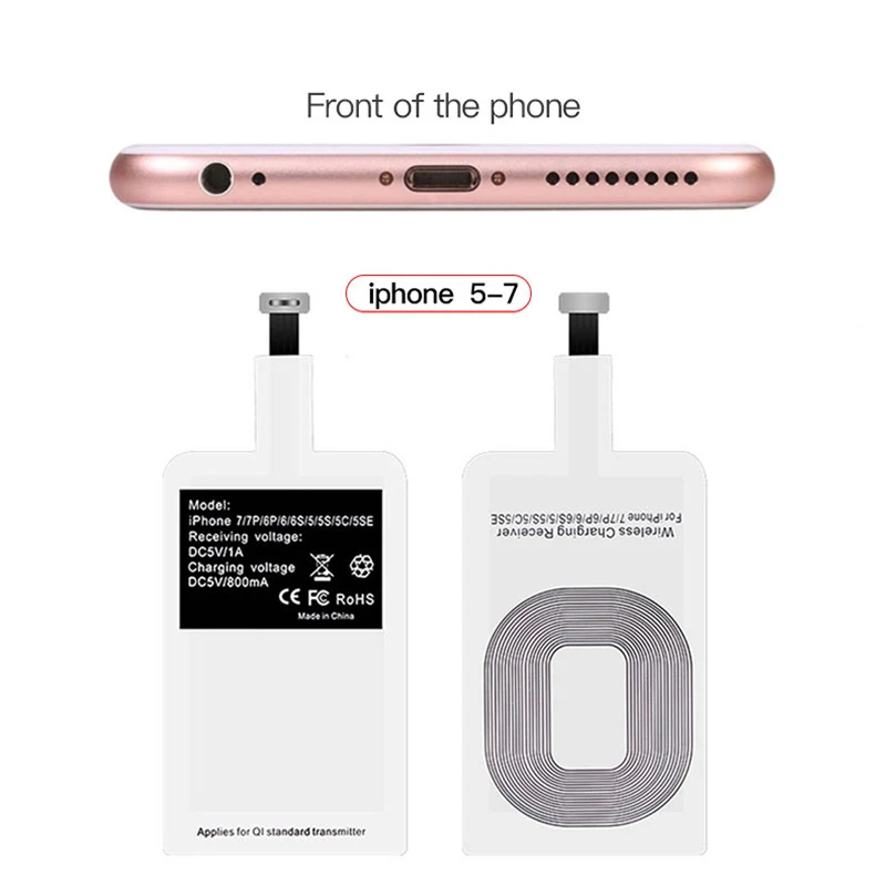 For iPhone Type C Micro USB A USB B Qi Wireless Charging Kit Connector Transmitter Charger Adapter Receptor Receiver Pad Coil
	Fast Qi Wireless Charger Receiver For iPhone 6 7 Plus Universal Charging Receiver Adapter Pad Coil For Micro USB Type-C Phone wireless phone charger Wireless Chargers