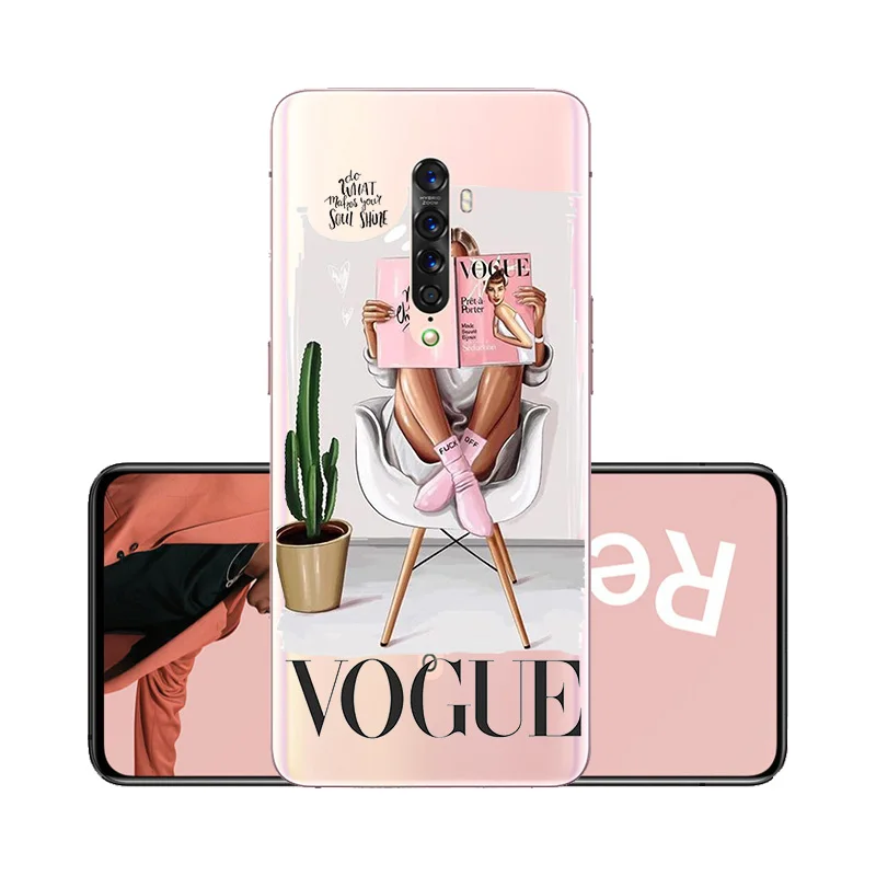 Прозрачный чехол для OPPO Reno 2 Z 2Z 2F Reno2, Модный чехол Super Mom для маленькой девочки, чехол для Oppo A9 A5 A1K Realme C2, чехол Etui - Цвет: W141
