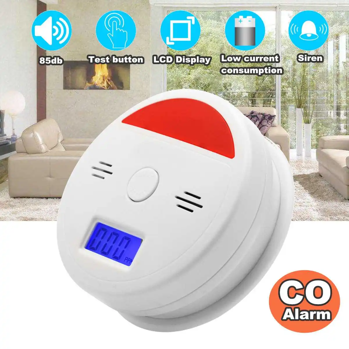 

LCD CO Sensor Carbon Monoxide Poisioning Detector Smoke Alarm Warning Sensor Monitor Home Security Gas Sensor Detector