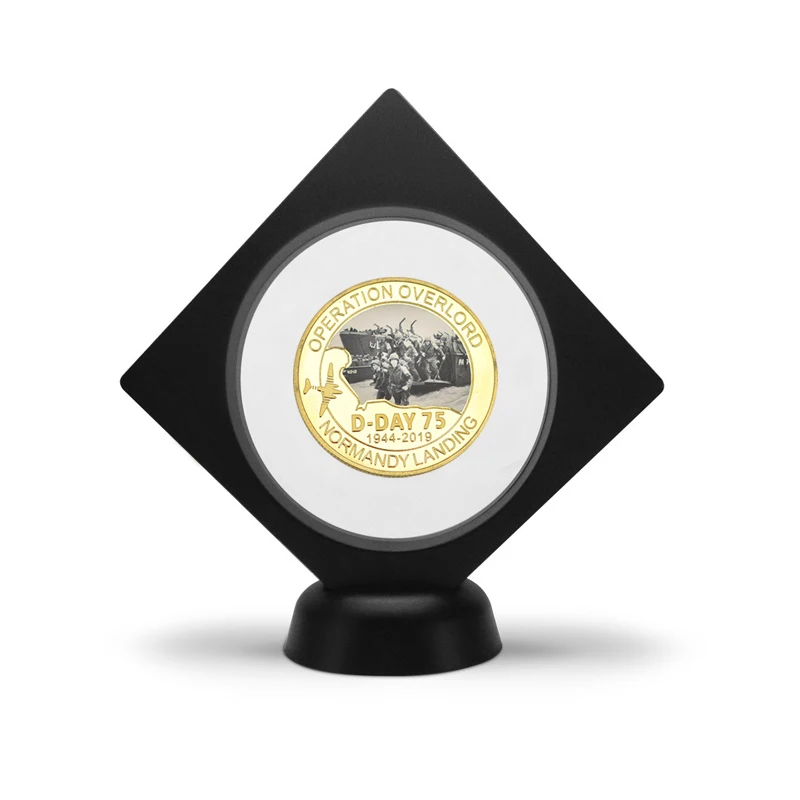coin5 with holder WR Нормандия посадка 75-летие золотые коллекционные монеты с держателем Европа ВОЕННЫЕ МОНЕТЫ Оригинальные подарки для мужчин дропшиппинг - Цвет: coin5 with holder