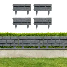 

80%HOT4Pcs/Set Garden Edging Splicing Detachable Grey Imitation Brick Effect Courtyard Fence for Yard