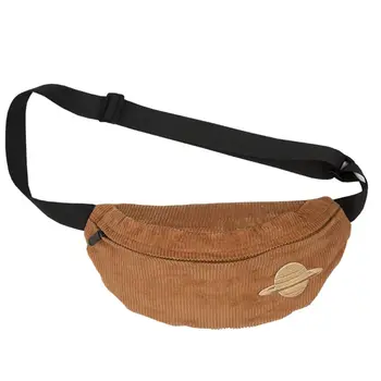 

Corduroy Velvet Fanny Pack Waist Bag Cartoon Applique Embroiery Crossbody Purse X7XC