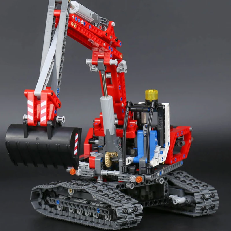 20025 lepinblocks technic Car Series 8294, красный экскаватор, набор, детские строительные блоки, кирпичи для мальчиков, детские игрушки, модель