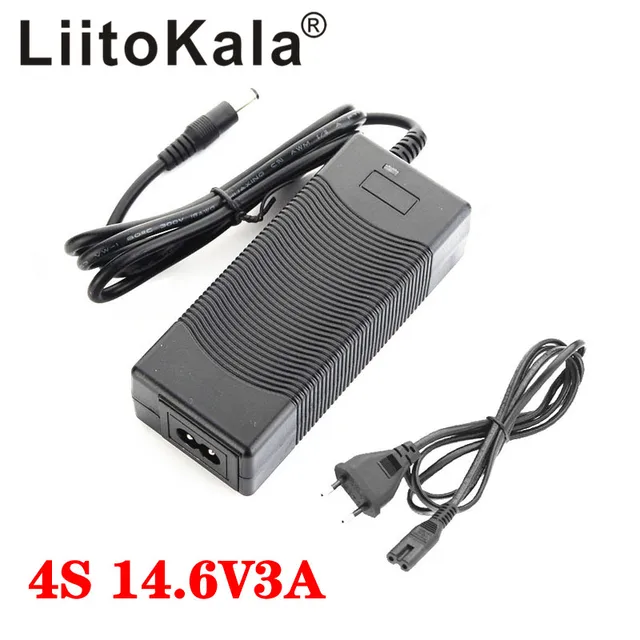 LiitoKala 12V charger 14.6V 5A Charger 4S 14.4V 3A LiFePO4 battery 14.4V LiFePO4 Battery Charger Input 100-240V Safety Stable 2