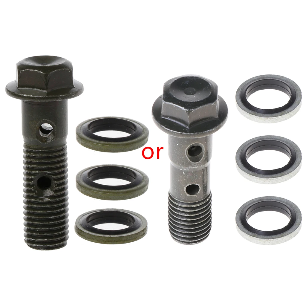 Motorcycle Brake Hollow Screw M10 x 1.25 Double Banjo Bolt For Honda Yamaha Suzuki motorcycle screw caps motorcycle screws