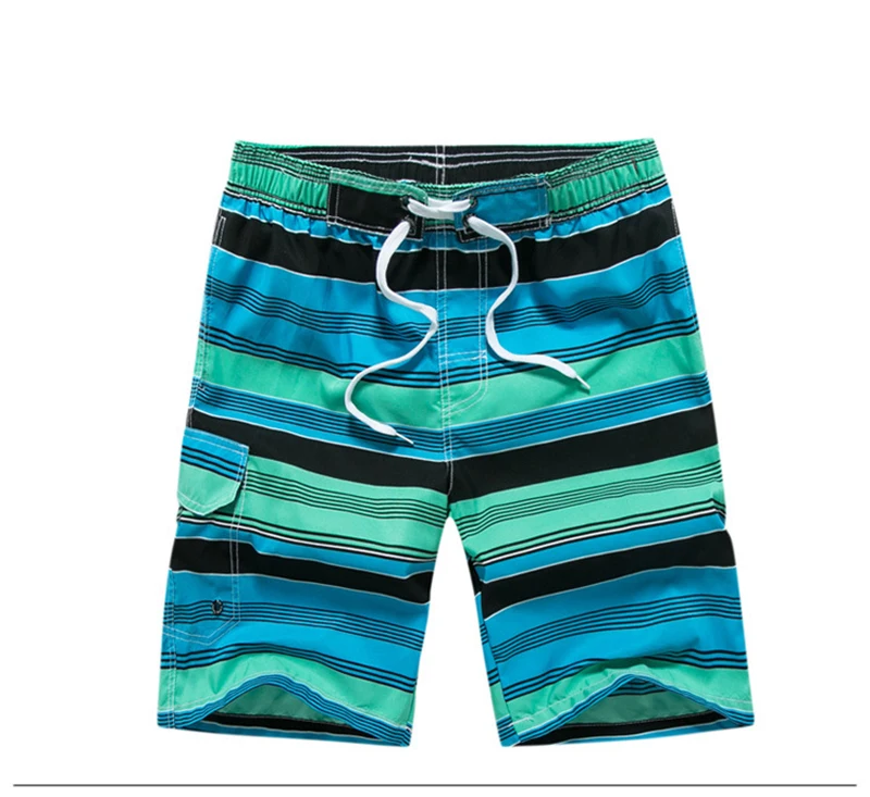 Зеленый Plus Size Swimwear Men Swim Shorts Swimming Trunks Summer Swimsuit Man Beach Wear Bermuda Shorts Striped Swimshorts 5XL 6XL - Цвет: Зеленый