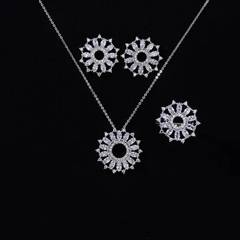 

Jewelry Set HADIYANA Elegant Charming Women Wedding Party Necklace Earrings Ring And Set High Quality Zircon CN1308 Bisuteria