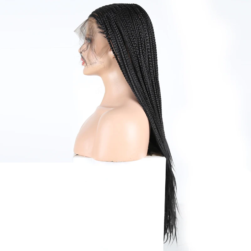 Харизма 13X6 черные синтетические Жаростойкие накладные волосы парик с косичками средняя часть искусственные Синтетические волосы на кружеве парик с волосами младенца волосы парики шнурка для Для женщин