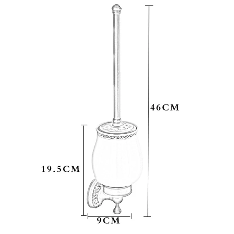 Античный матовый латунный резной настенный держатель для туалетной щетки, аксессуары для ванной комнаты