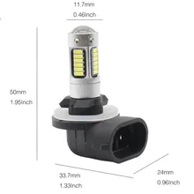 Ampoules LED antibrouillard H27, 6000k, blanc, 2 pièces, feux de jour 