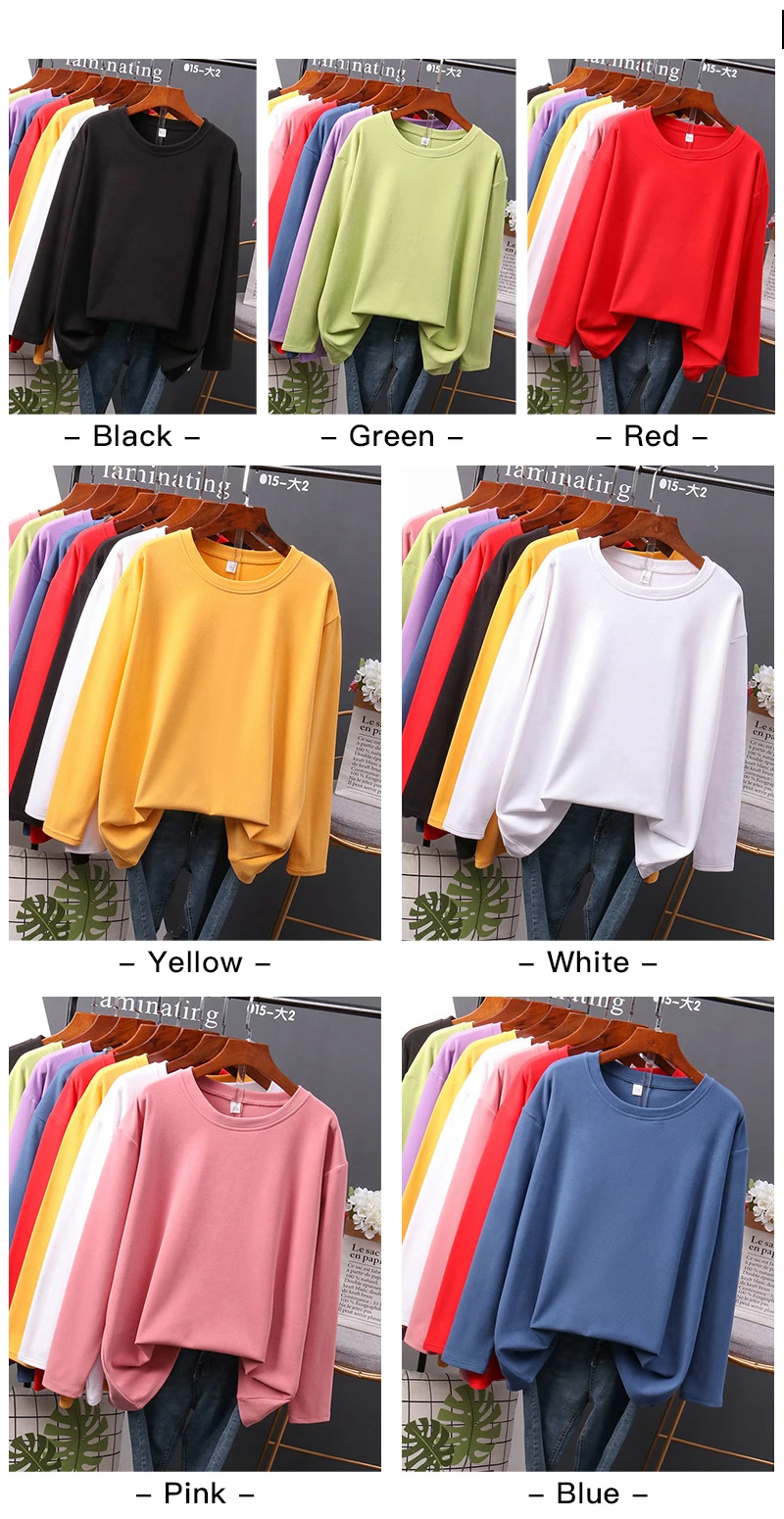 4XL Oversize Sexy Casual T-shirt Women 100% Cotton Long Sleeve T Shirt Women Korea Loose Full Tee Shirt Femme 2021 Tops Autumn white t shirt for men