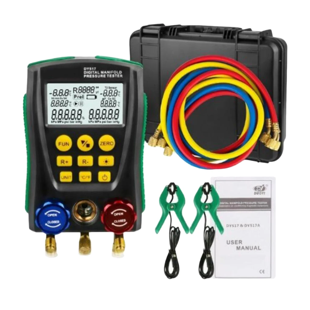 Digital Gauge Meter HVAC Vacuum Pressure Temperature Tester Leakage Test With High-strength Engineering Plastics