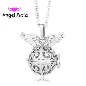 

20.5mm Engelsrufer Cage Pendant Angel Bola Wings DIY Jewelry Metal Harmony Caller Baby Ball Necklace for Women L016