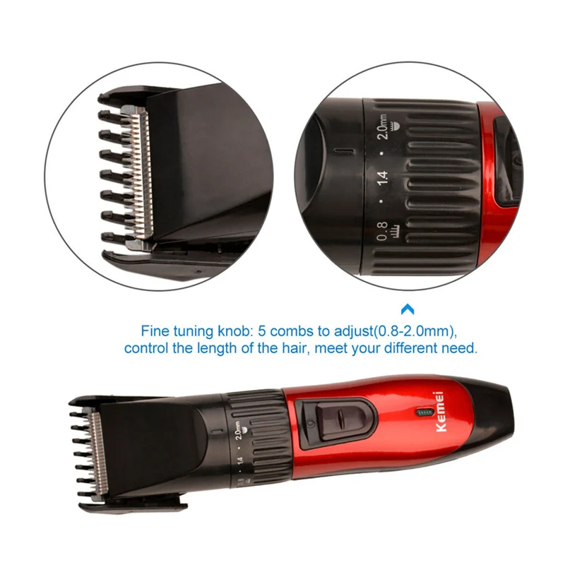 Kemei профессиональная машинка для стрижки волос перезаряжаемая машинка для стрижки волос электрическая бритва для мужчин триммер для бороды Парикмахерская Стрижка 220-240 В