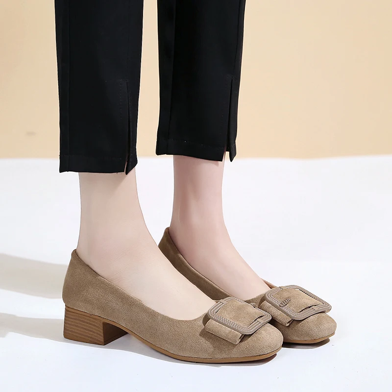Сезон весна осень Женское платье Обувь на низком каблуке без шнуровки Женские