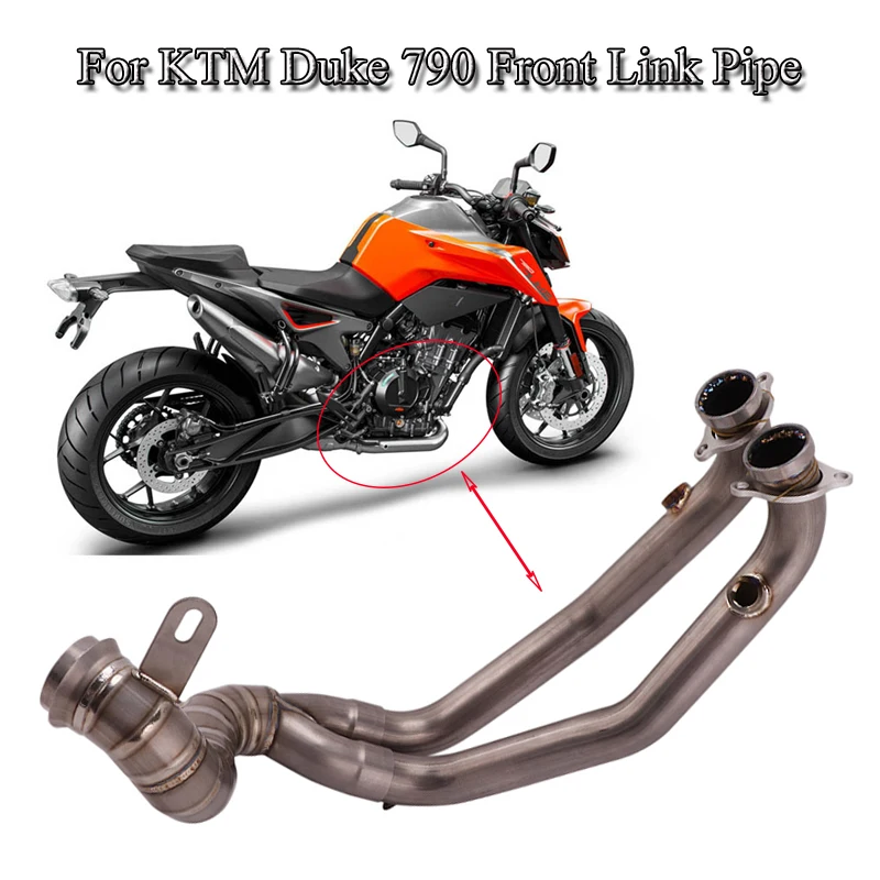 Слип-он для KTM Duke 790 мотоцикл выхлопной модифицированный трубный коллектор Передняя Соединительная труба скутер титановый сплав передние соединительные наконечники трубы