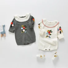 Pelele de manga larga para bebé, monos estampados de punto, ropa para niños