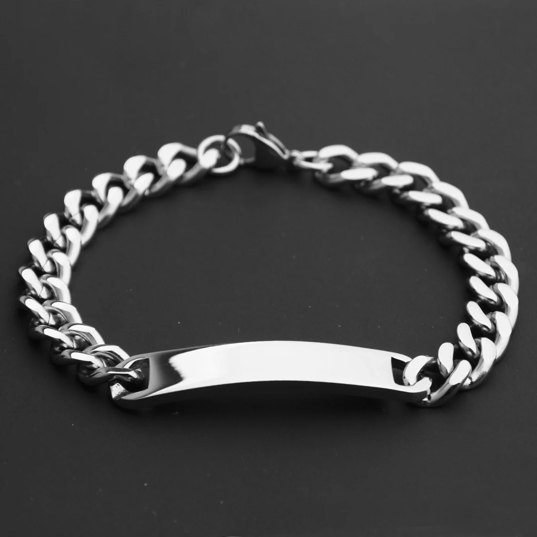 Старомодная шикарная Цена по прейскуранту завода-изготовителя! Мужской женский ID браслет 316L из нержавеющей стали серебряный золотой цвет браслет для мужчин оптом