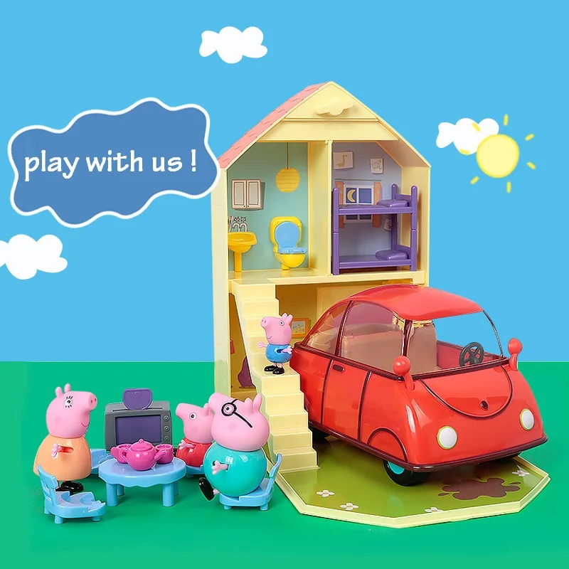 Peppa pig высокое качество подлинный дом игрушечный автомобиль для косплея