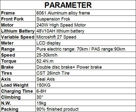 Lightweight Electric Bike 26 Inch Two Wheel Electric Bicycle With Hidden Battery 25KMH Electric Mountain Bike Bicycle (29)