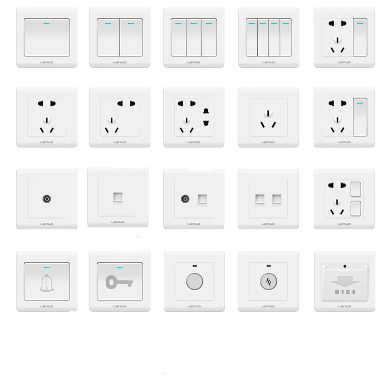 Различные типы кнопка панель розетки 10A блок питания два три розетки настенный выключатель света электрические аксессуары