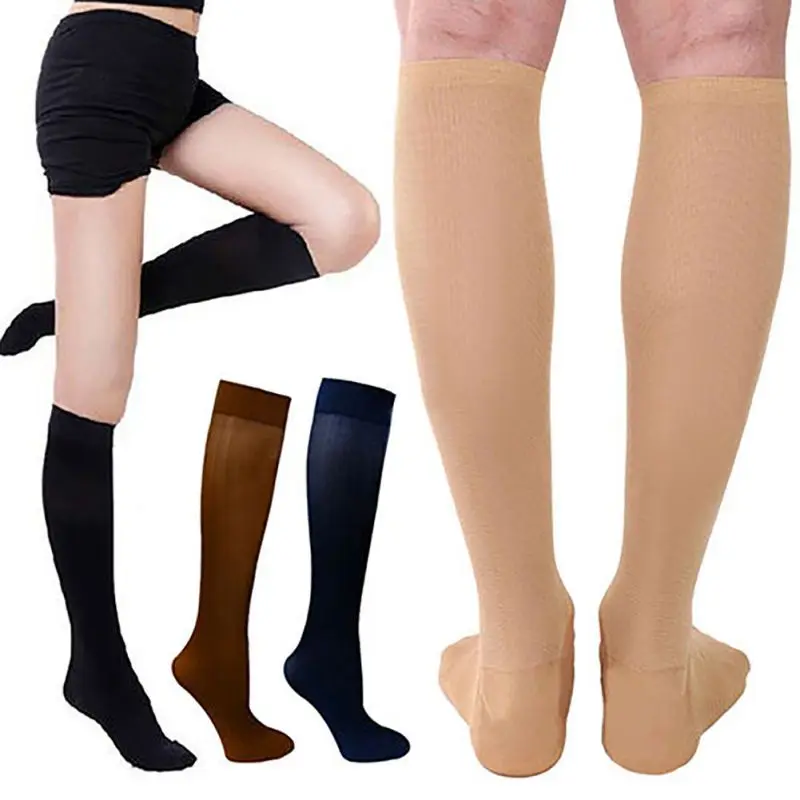 Multicolor pressure varicose veins leg compression socks relief pain knee sport socks support stretch breathable new