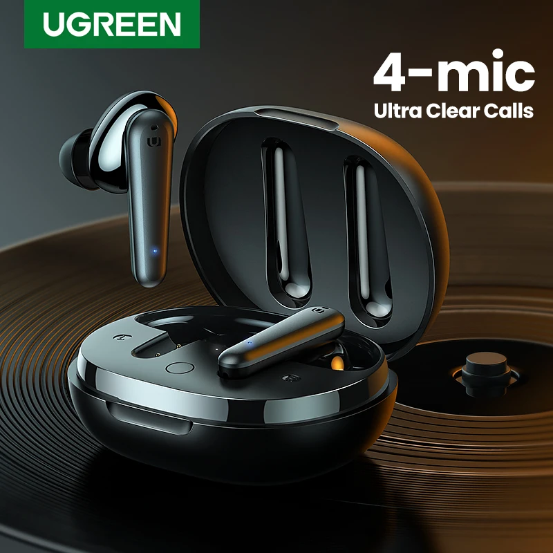 UGREEN HiTune T1 Wireless Earbuds with 4 Mics TWS Bluetooth 5.0 Earphones True Wireless Stereo USB C Charging 24 Hours Playing