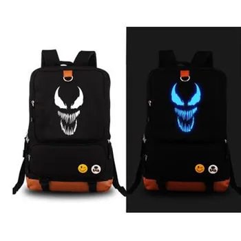 

VENOM MAKEBAY Luminous Backpack Bag School Students Book Laptop Super hero Avengers black Bag