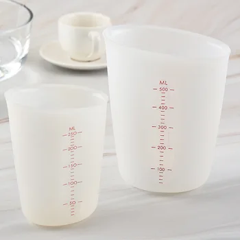 

250/500ml Silicone Measuring Cup Epoxy Resin Split Cups Flexible Kitchen Baking Tool Milk Cup Washable Reusable