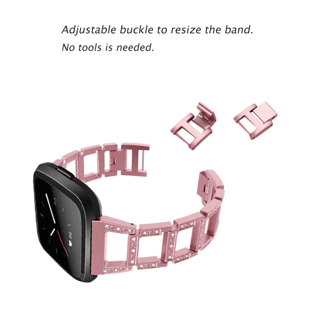 Браслет металлический наручный ремешок на замену для Fitbit Versa 2 Смарт часы ремешок сменный браслет наручных часов ремешок для умных часов Ремешок