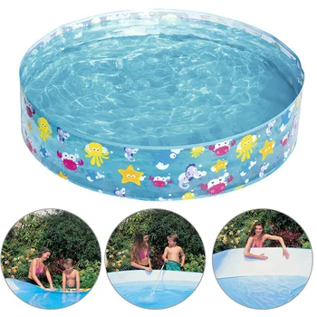 

122 x 25cm Round PVC Animal Printed Baby Bath Playing Pool Kids Playing Swimming Pool for Indoor Outdoor Garden Yard Kids Toys