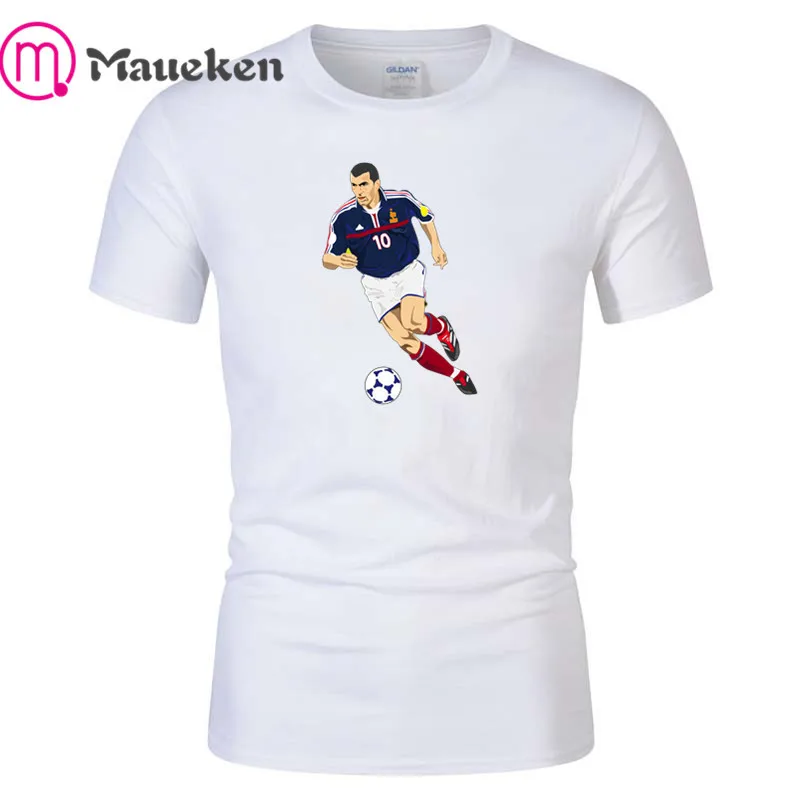 White Новинка; модная футболка с героями мультфильмов Zidane; хлопковая футболка с короткими рукавами для франкоязычных фанатов; подарок - Цвет: White
